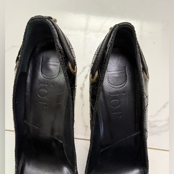 Dior Black Peep-Toe Heels Size 40 - Picture 7 of 7